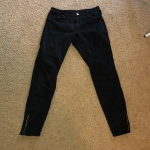 Black BP jeans with patch details and zipper